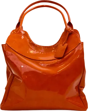 00's Orange Patent Tote by Neiman Marcus