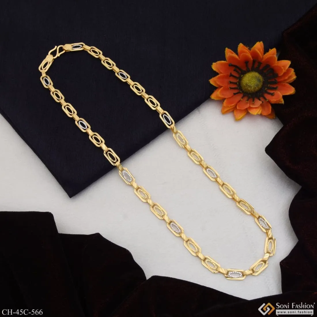 1 Gram Gold Plated Gorgeous Design Fashionable Design Chain for Men - Style C566