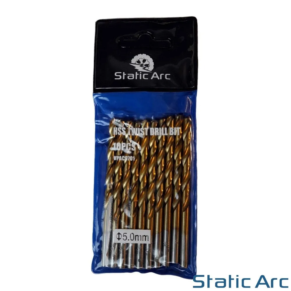 10x HSS TITANIUM COATED DRILL BIT SET PACK METAL WOOD PLASTIC HOLE 1/2/3/4/5/6mm