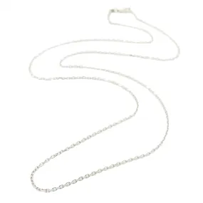 14K W Gold 24" 1.3mm Dia Cut Cable Chain 035