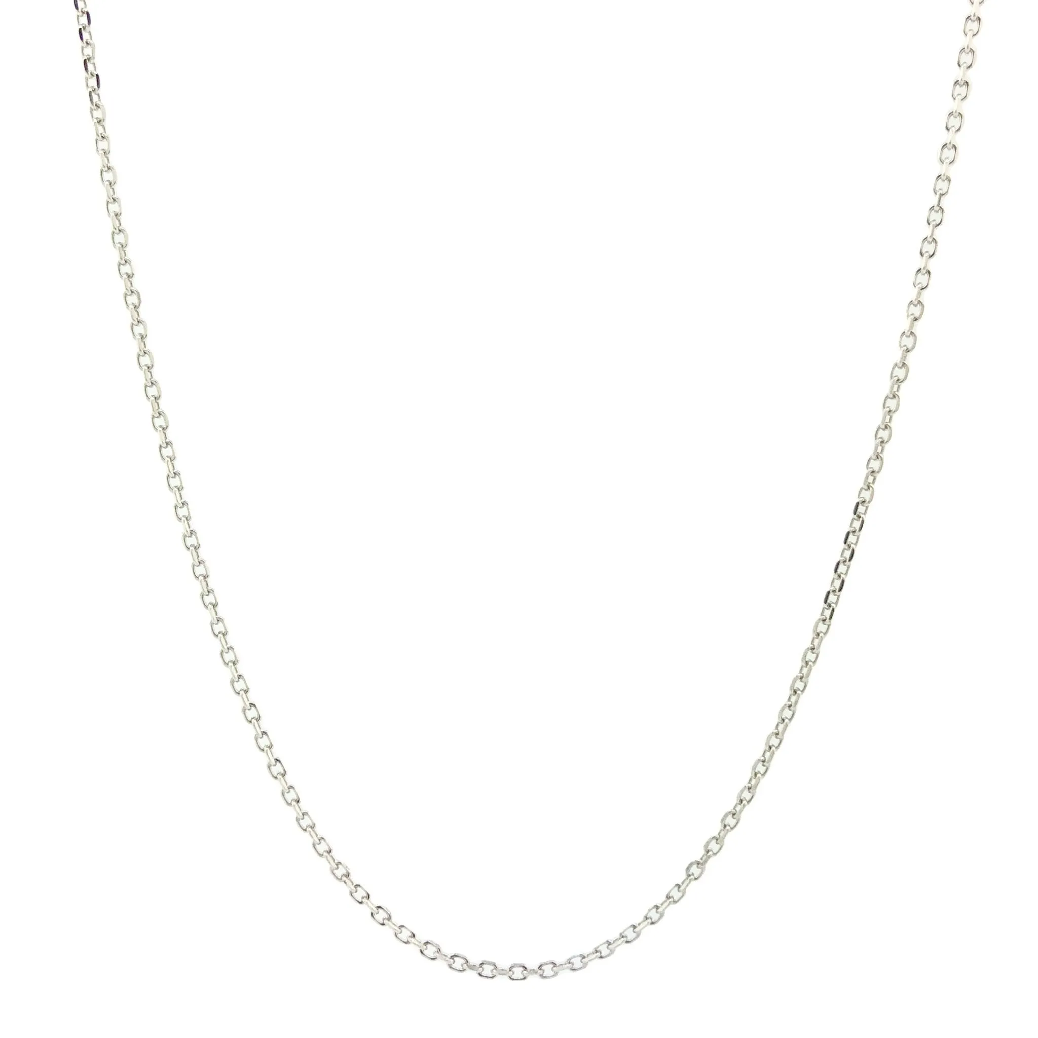 14K W Gold 24" 1.3mm Dia Cut Cable Chain 035