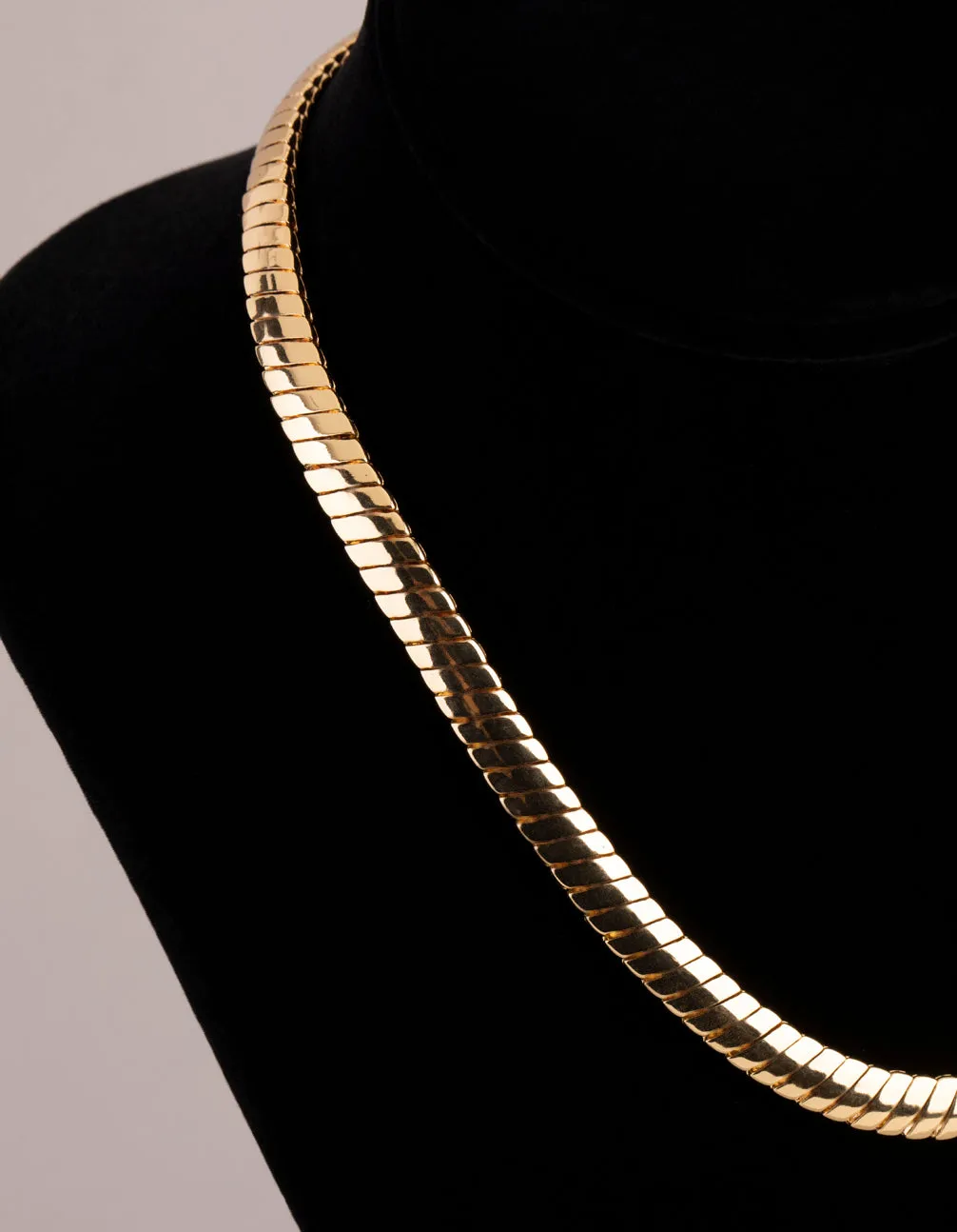 18ct Gold Plated Brass Flat Chain Necklace