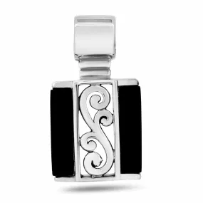 925 Sterling Silver Black Onyx Vine Charm - CHARM0024