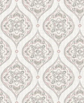 Adele Rose Damask Wallpaper