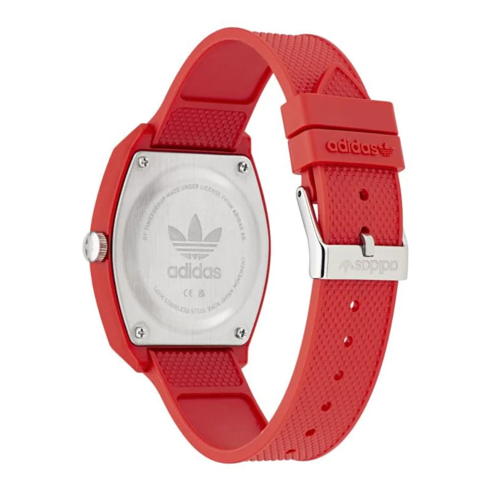 Adidas Project Red Dial And Resin Strap Unisex Watch AOST23051