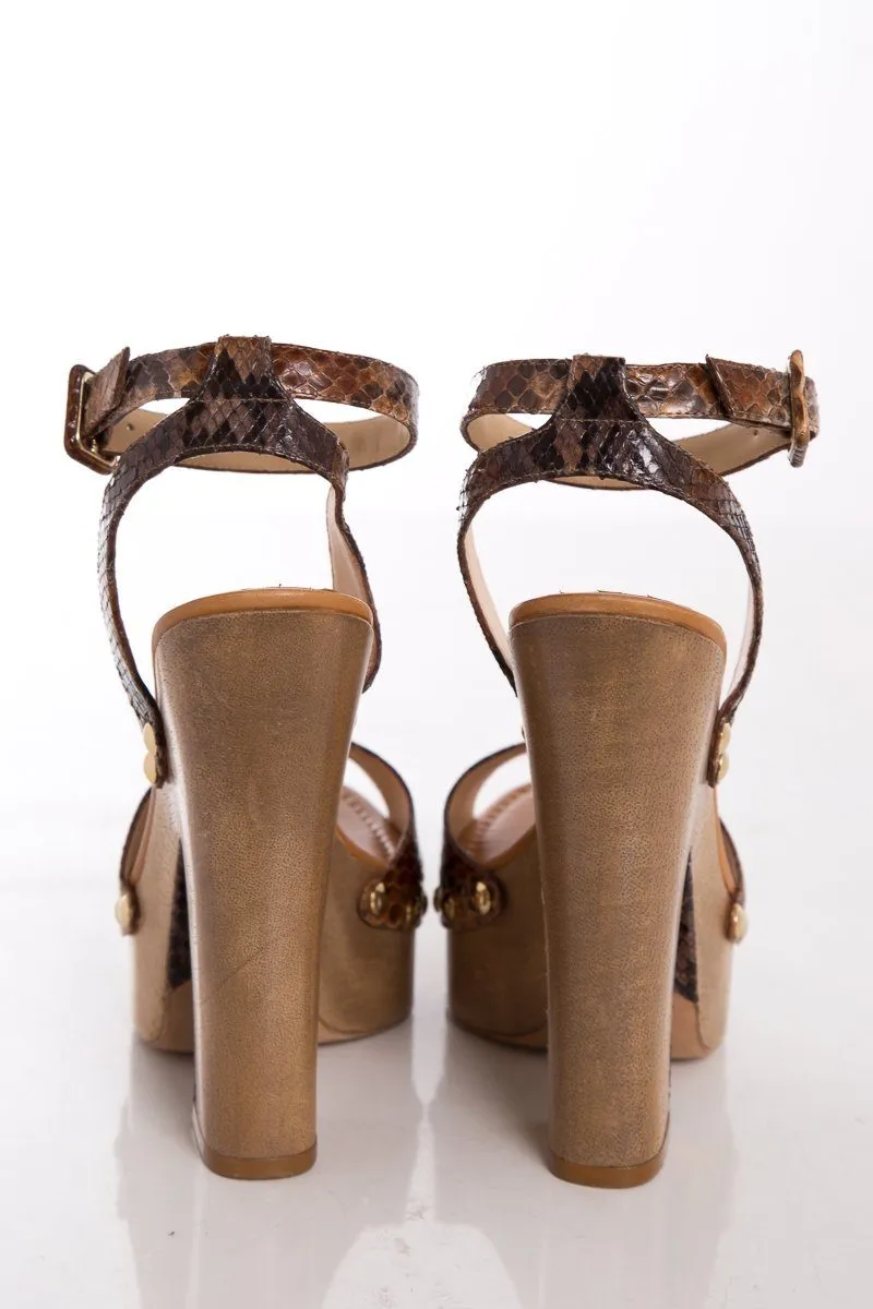 Alexander Birman Brown Python Platforms SZ 37.5