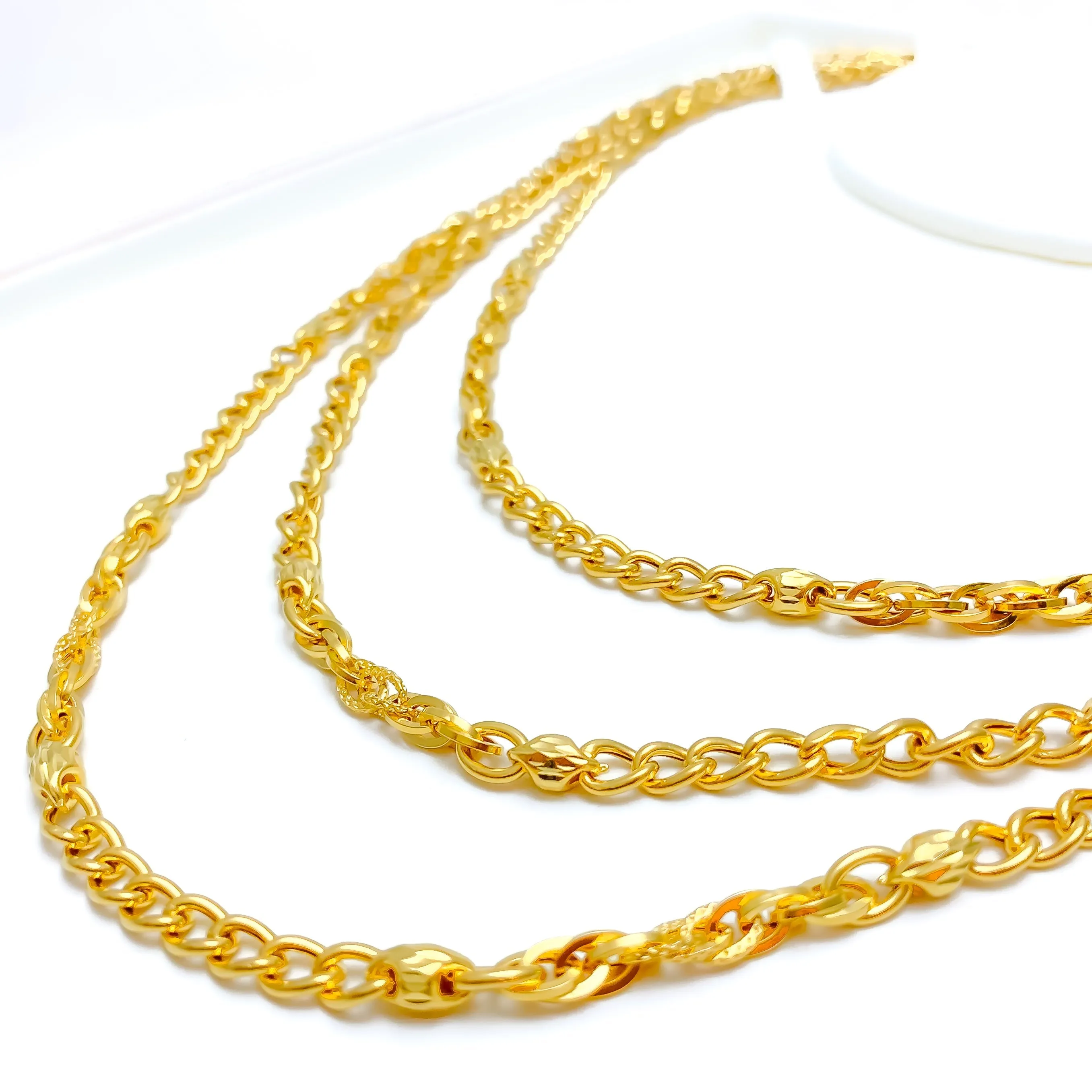 Alternating Fancy Link 22k Gold Italian Chain - 19"