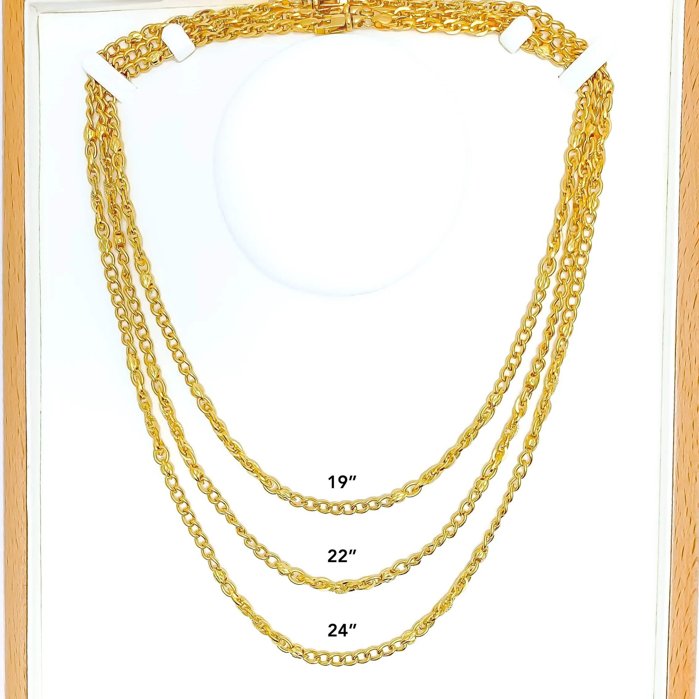 Alternating Fancy Link 22k Gold Italian Chain - 19"