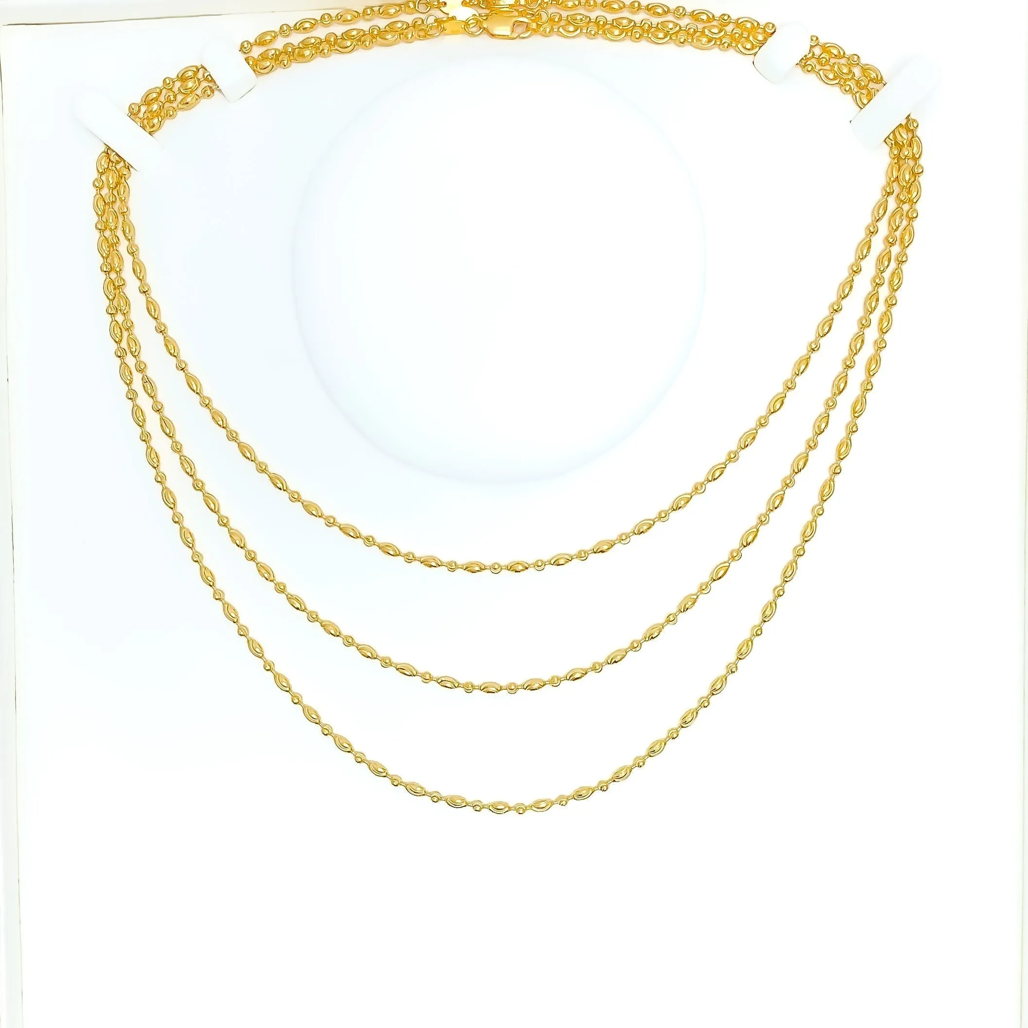 Alternating Wavy 22k Gold Chain - 18"