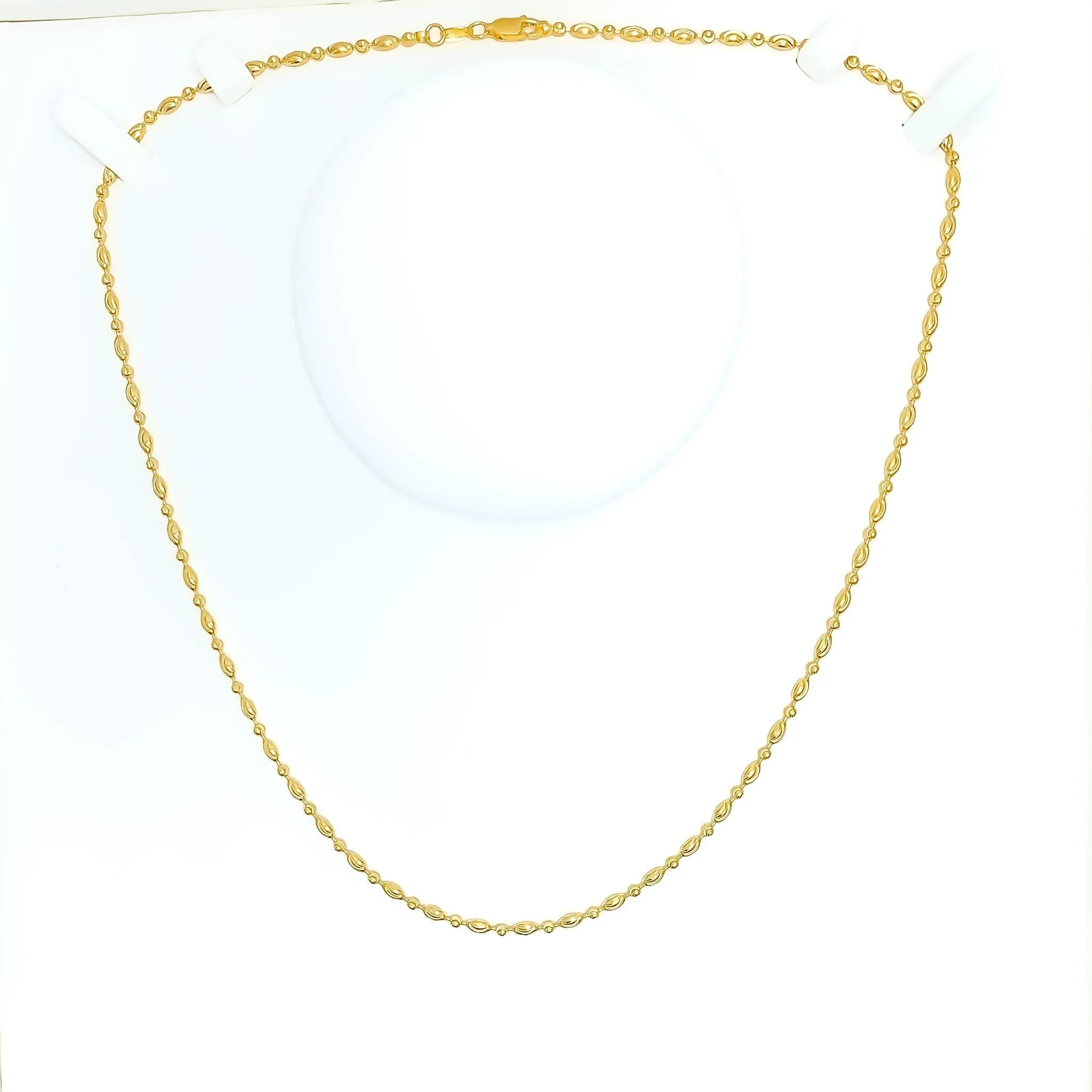 Alternating Wavy 22k Gold Chain - 18"