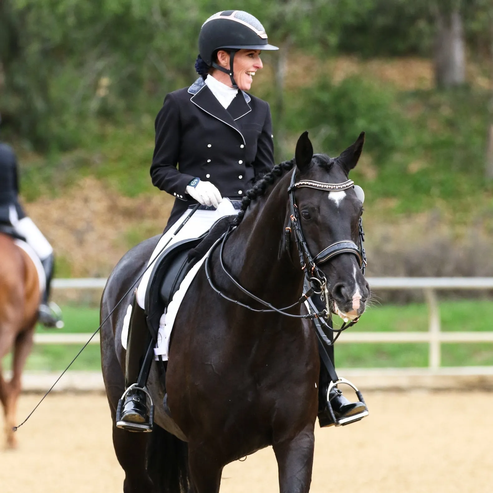 Aurelia Rose Gold Black Patent Double Bridle