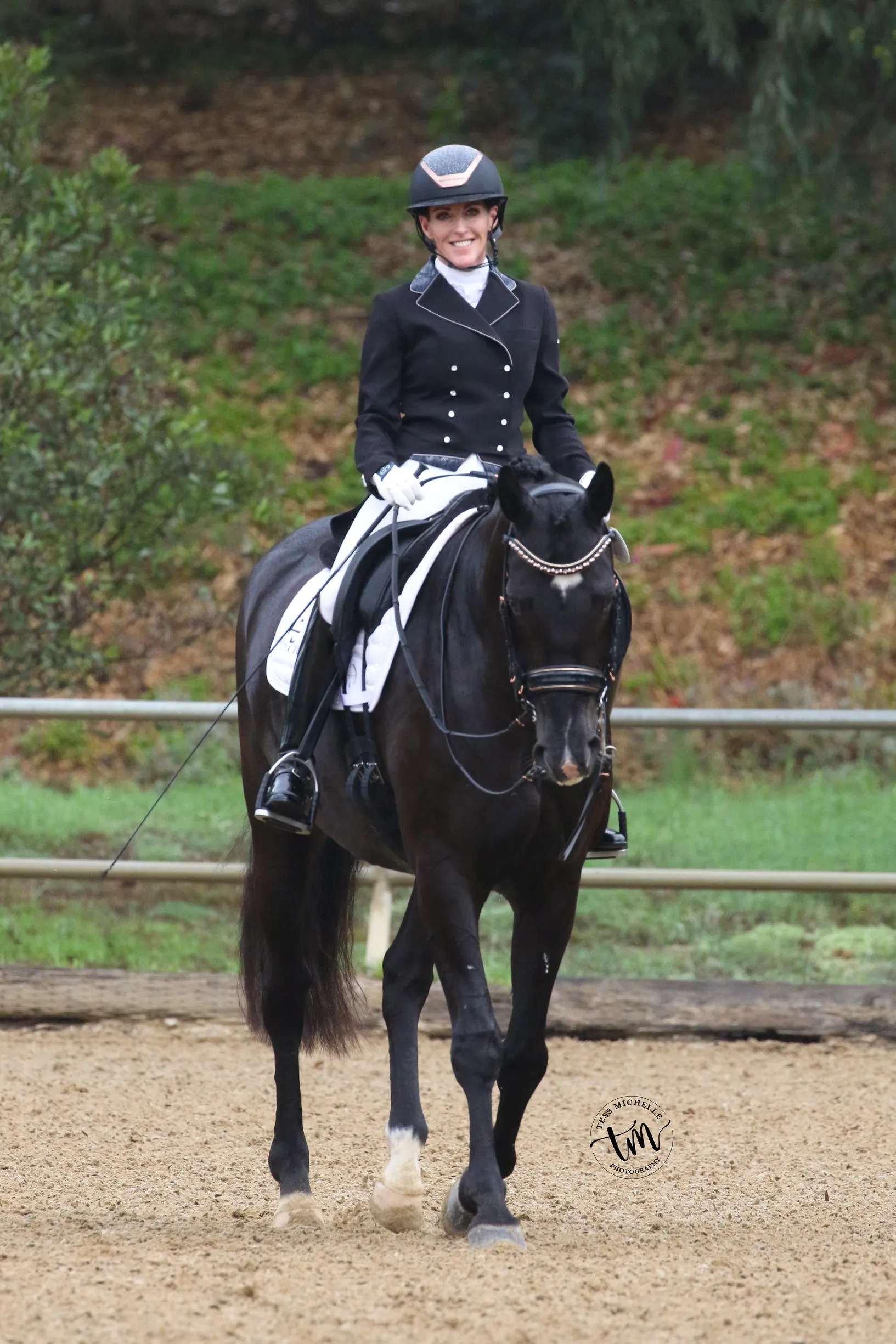 Aurelia Rose Gold Black Patent Double Bridle