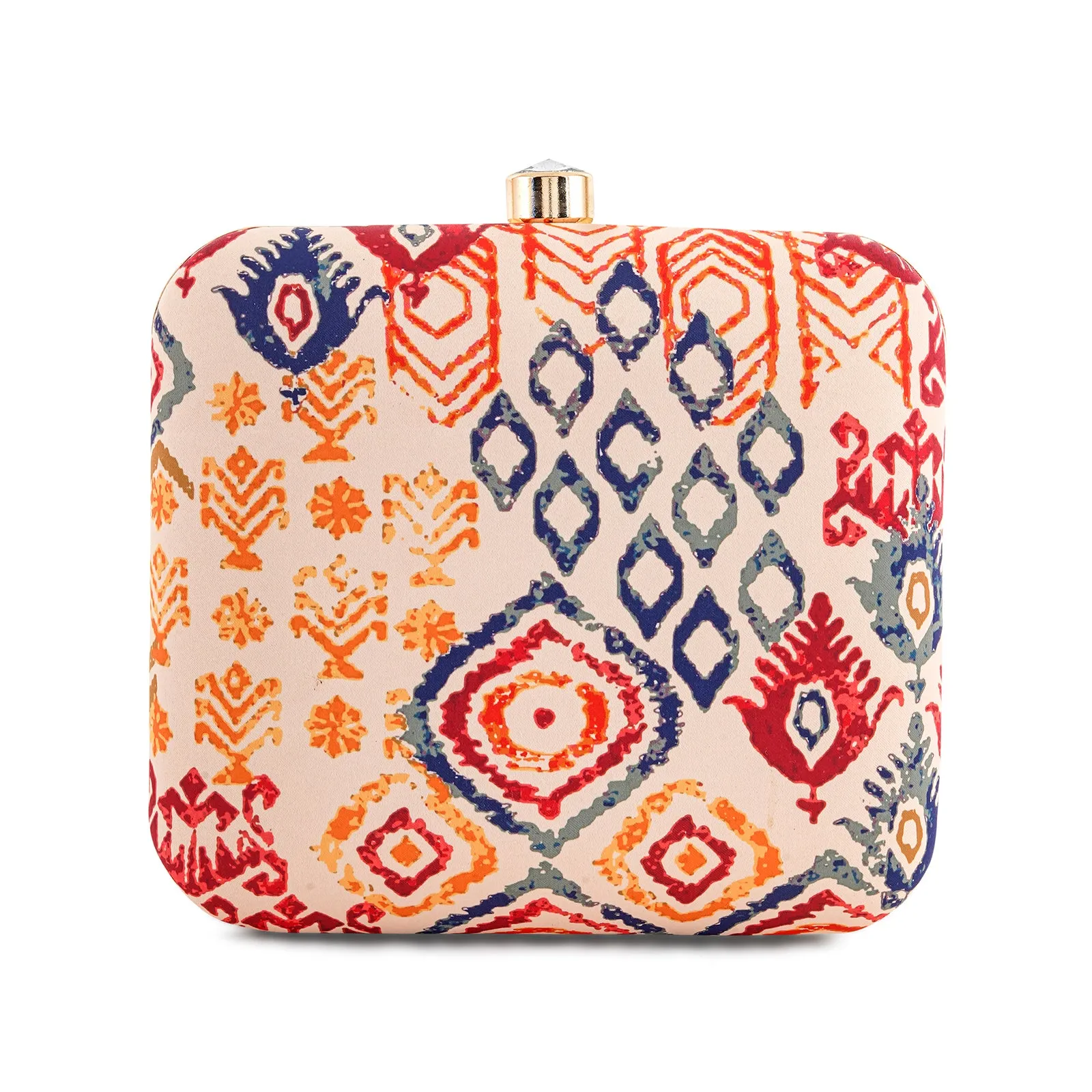 Autumn Garden Stone and Print Clutch