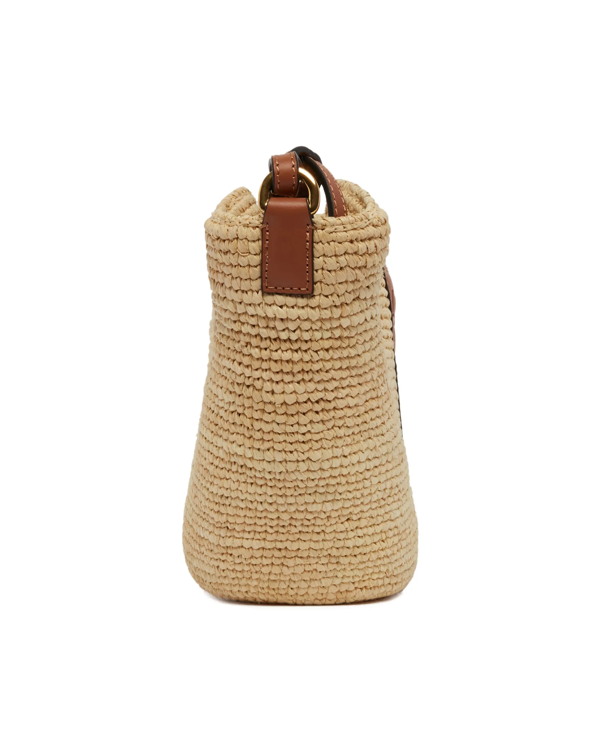 Beige Raffia Shoulder Bag