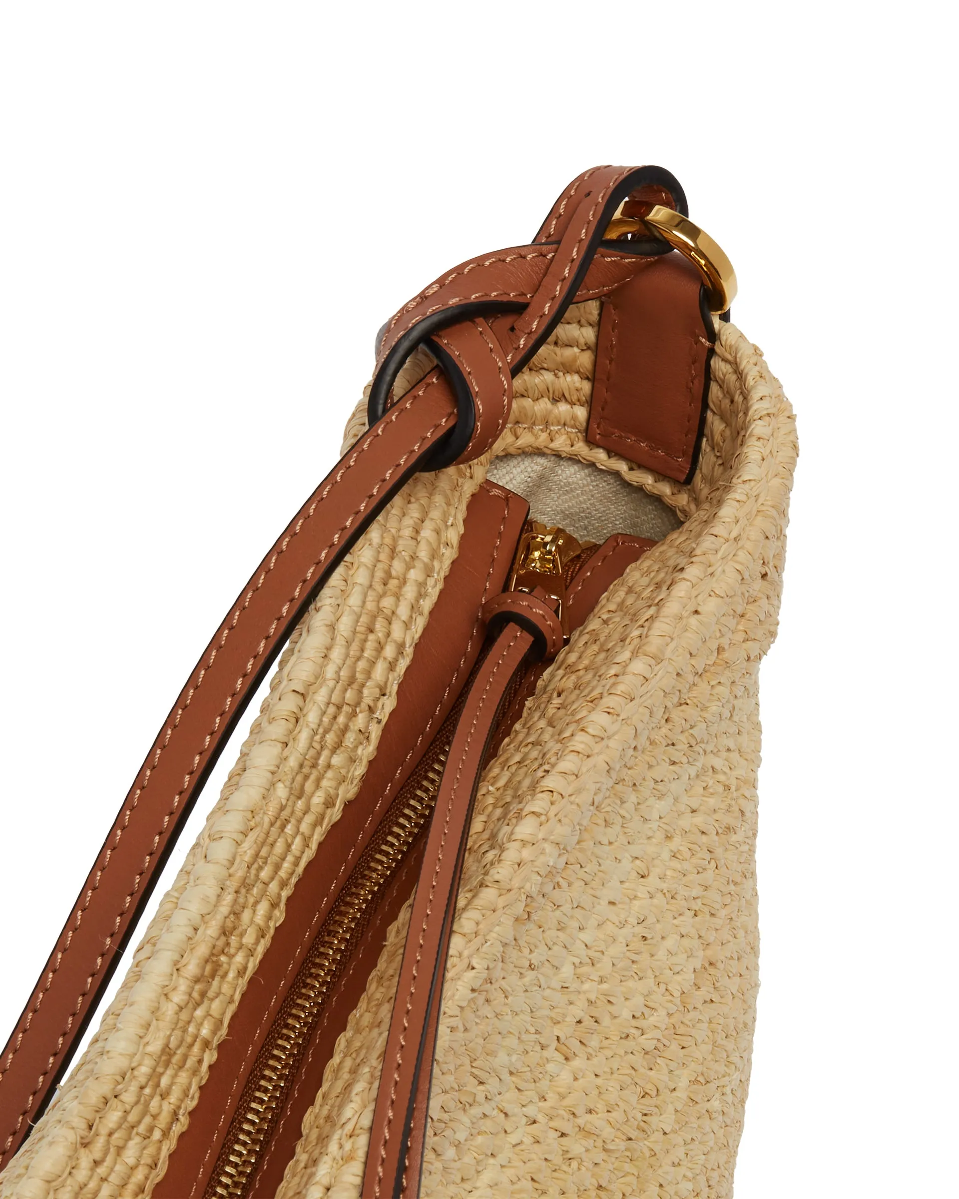 Beige Raffia Shoulder Bag