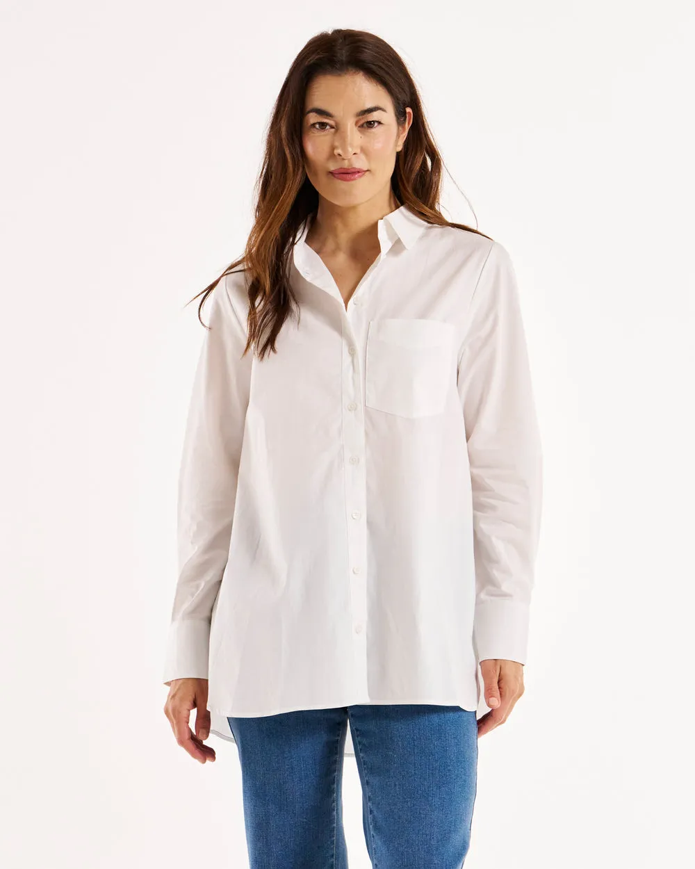 Betty Basics Poppy Poplin Shirt White