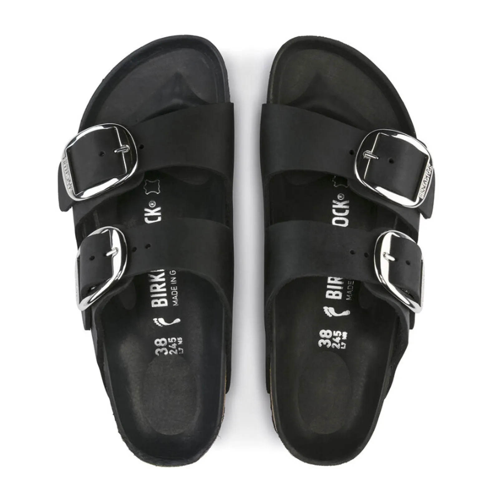 Birkenstock Arizona Big Buckle Slide Sandal (Women) - Black Oiled Leather