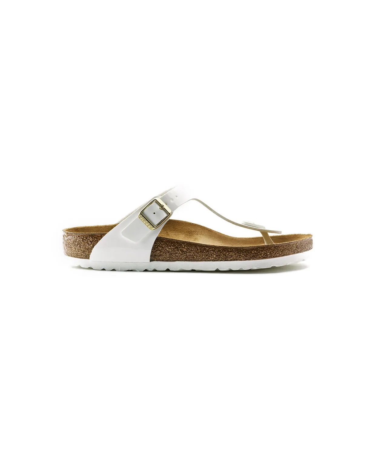 Birkenstock Gizeh Birko-Flor White Patent Sandals