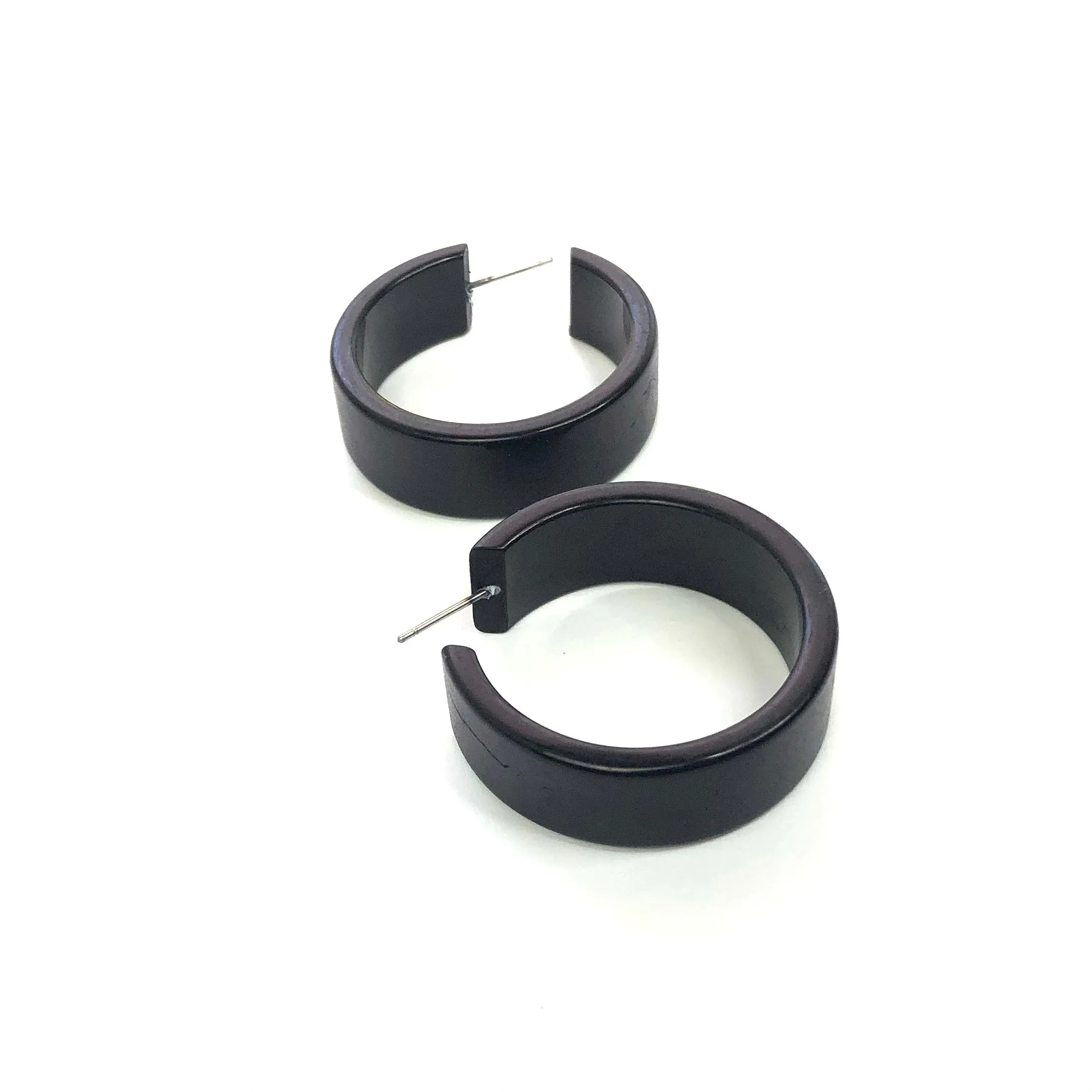 Black Bold Joan Hoop Earrings