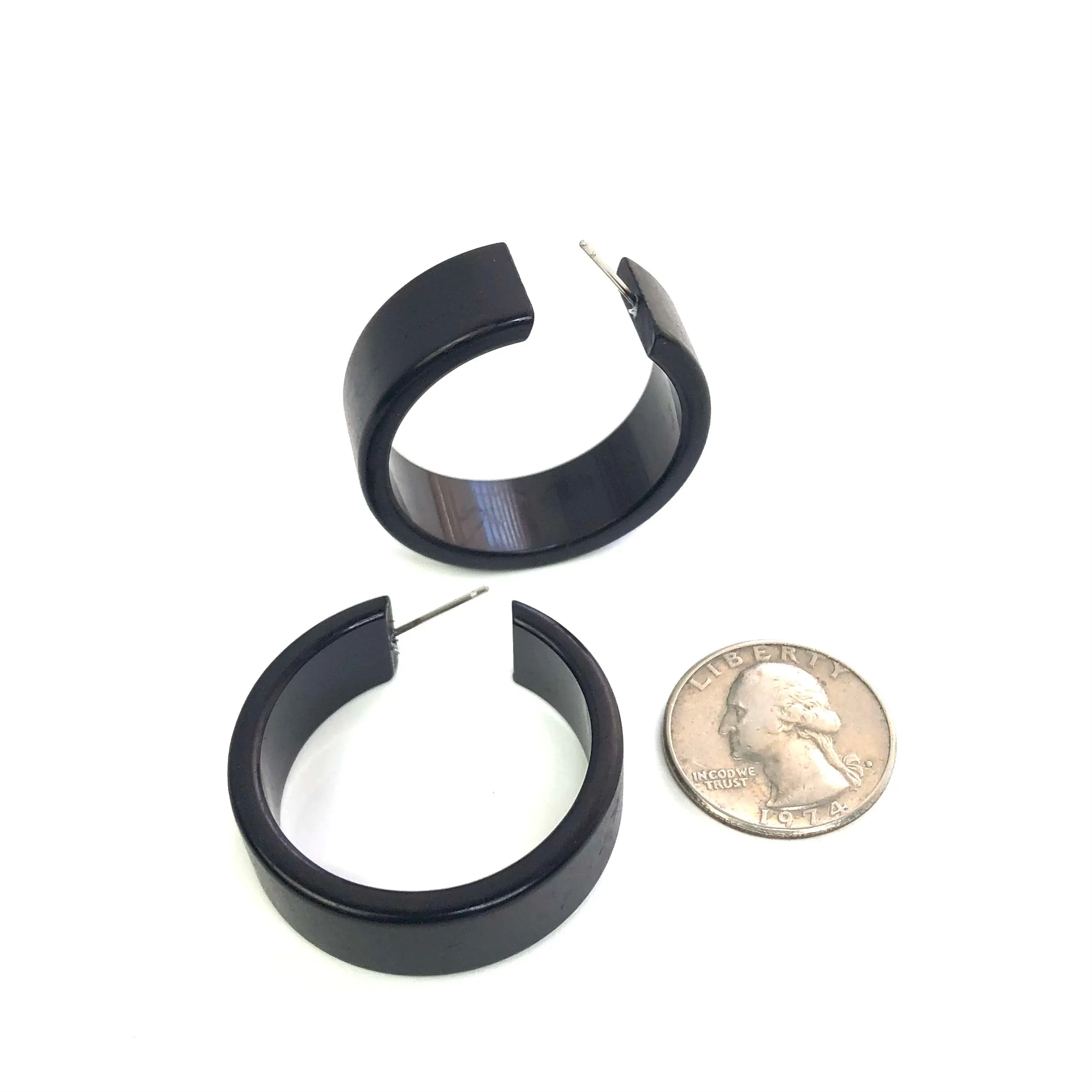 Black Bold Joan Hoop Earrings