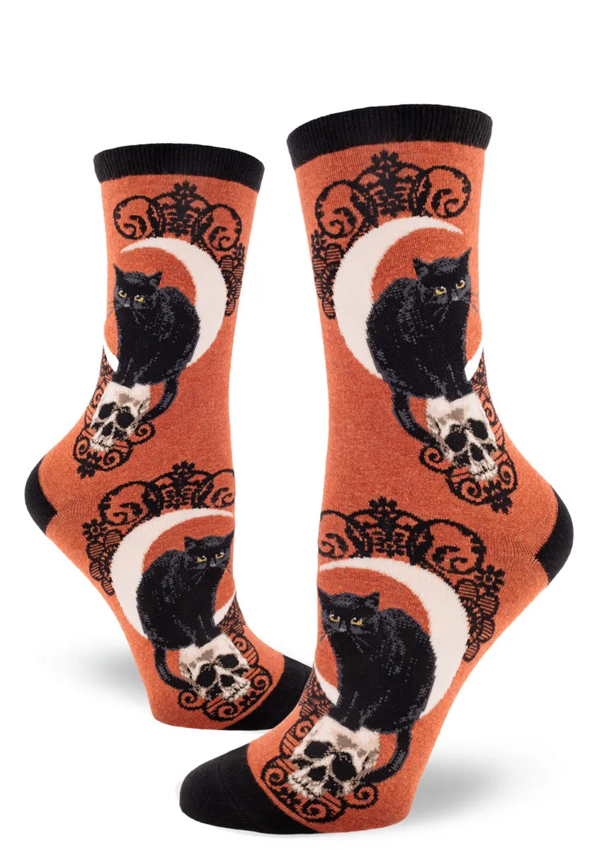 Black Cat Moon Women's Socks