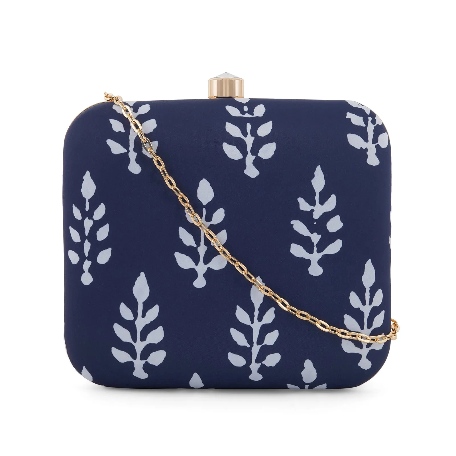 Blue O' Clock Stone and Print Clutch