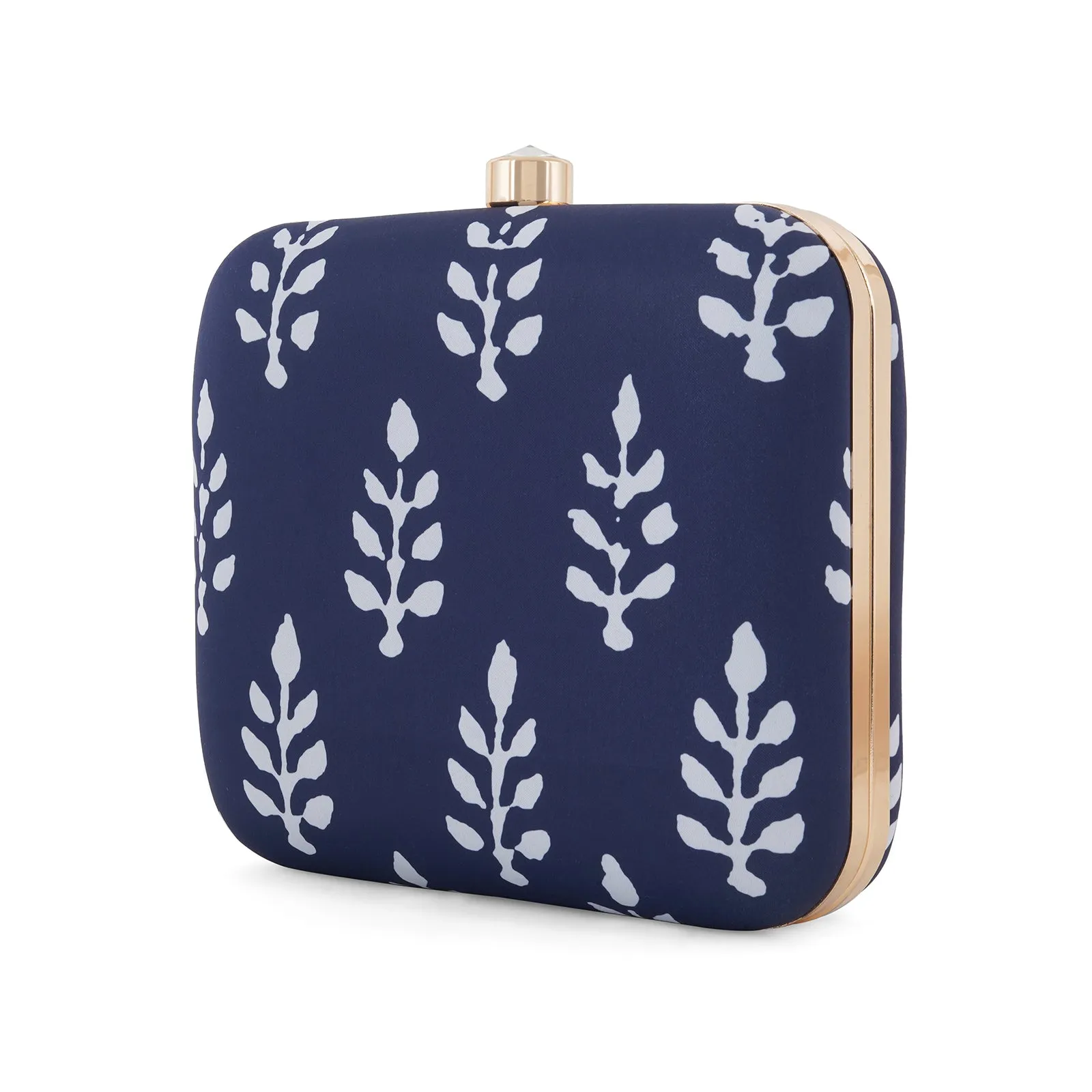 Blue O' Clock Stone and Print Clutch