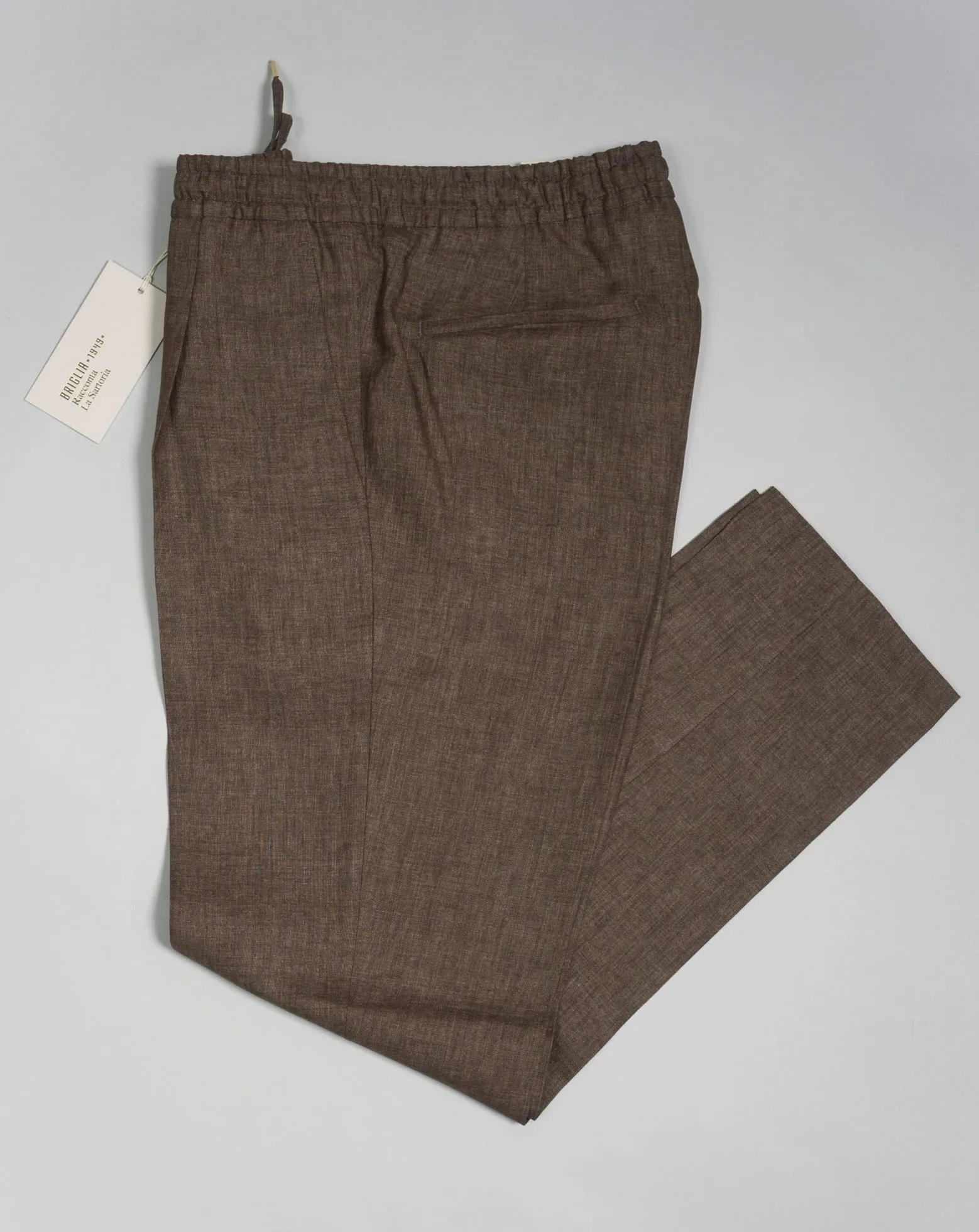 Briglia Linen Drawstring Trousers / Brown