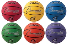 Champion Sports Rubber Basketballs (Set of 6 Colors)