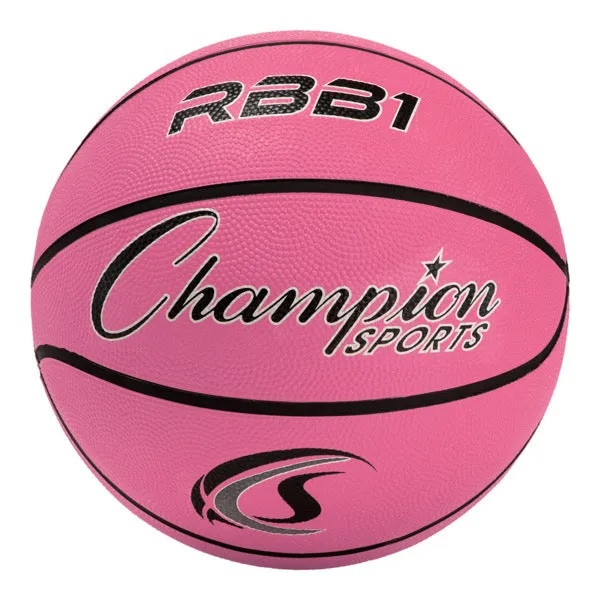 Champion Sports Rubber Basketballs (Set of 6 Colors)