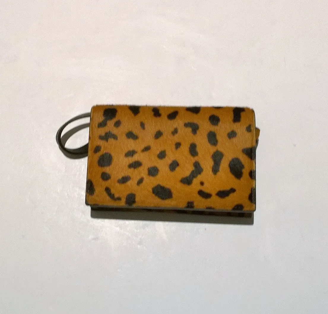 Charlotte Olympia Kitty Ponyskin Calf Hair Crossbody Purse Clutch Bag