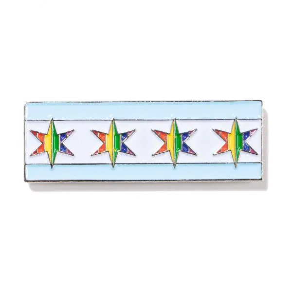 Chicago Pride Flag Enamel Pin