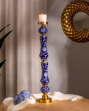 'Chrysanthemum' Ming Pillar Candle Holder - Large