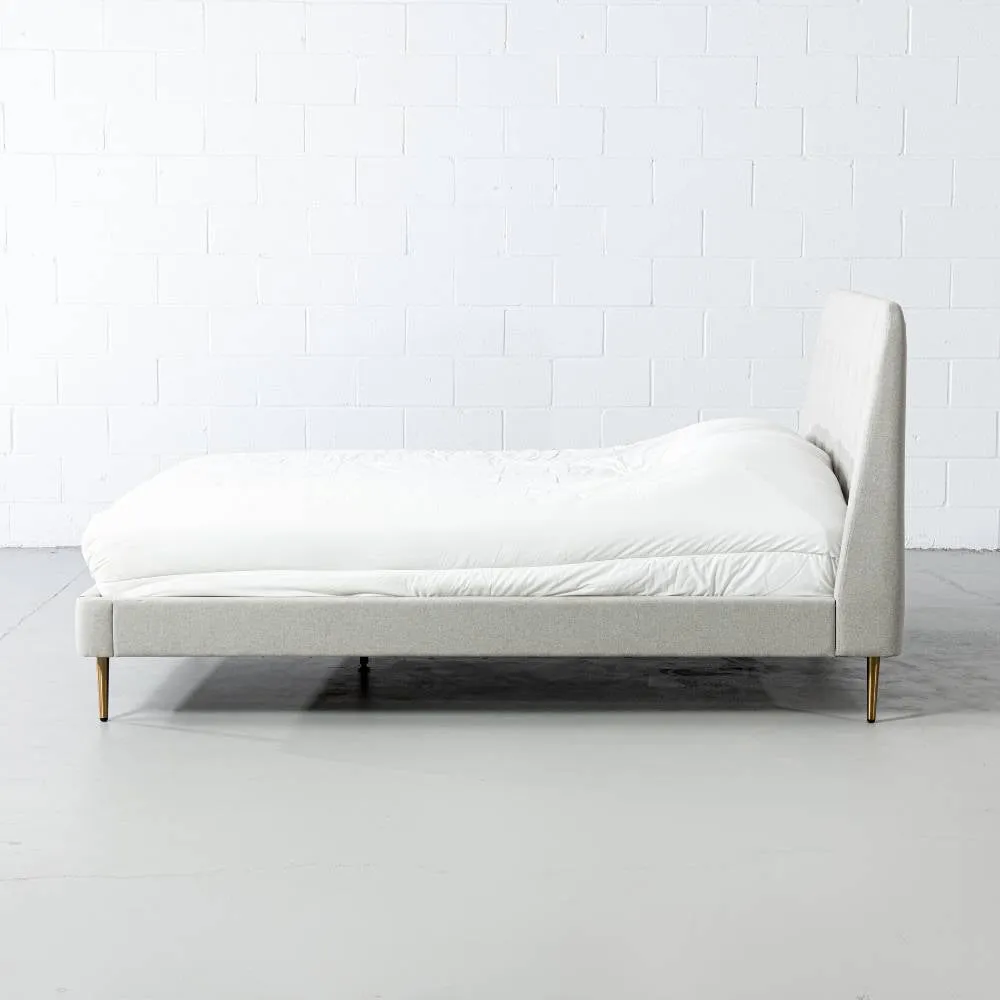 CLARA - Light Grey Fabric Bed