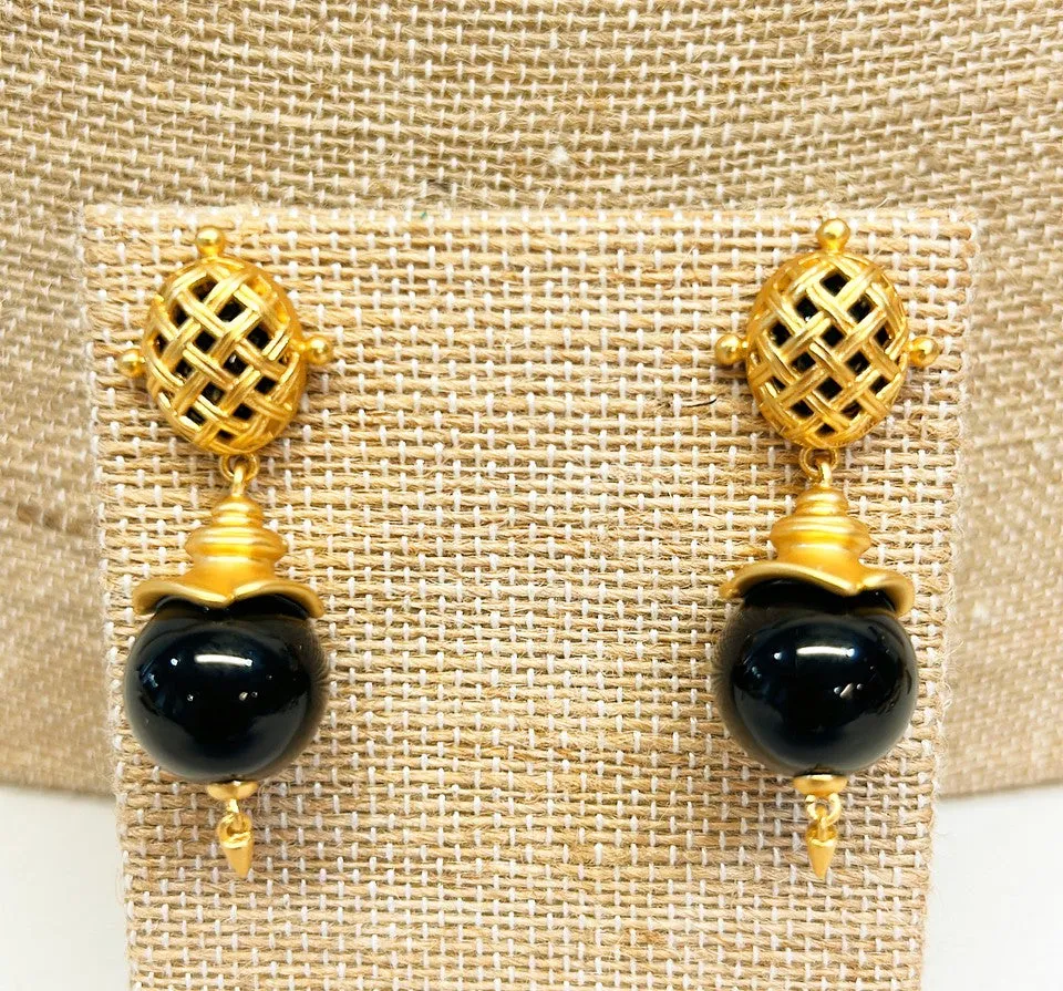 Classic couture style pierced earrings.