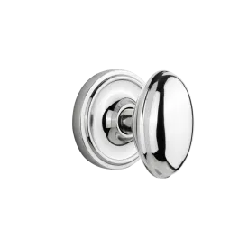 Classic Rosette with Homestead Knob in Bright Chrome