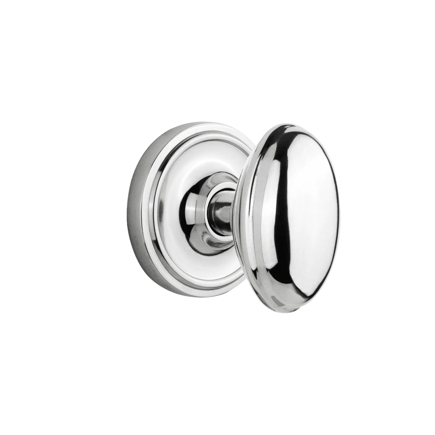 Classic Rosette with Homestead Knob in Bright Chrome