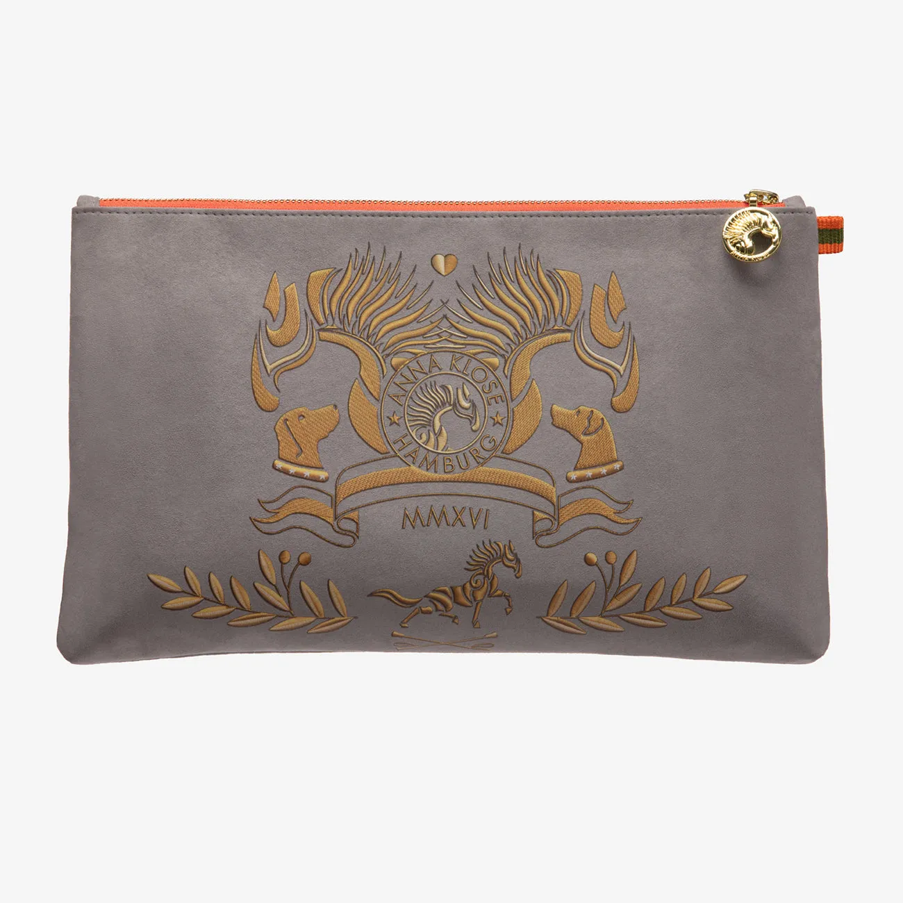 Clutch "Koala Grey" with golden print