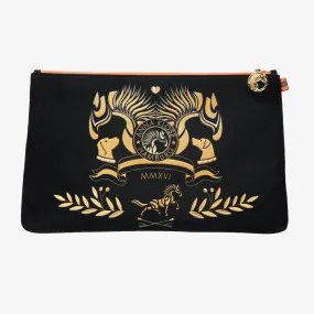 Clutch "Midnight Black" with golden print