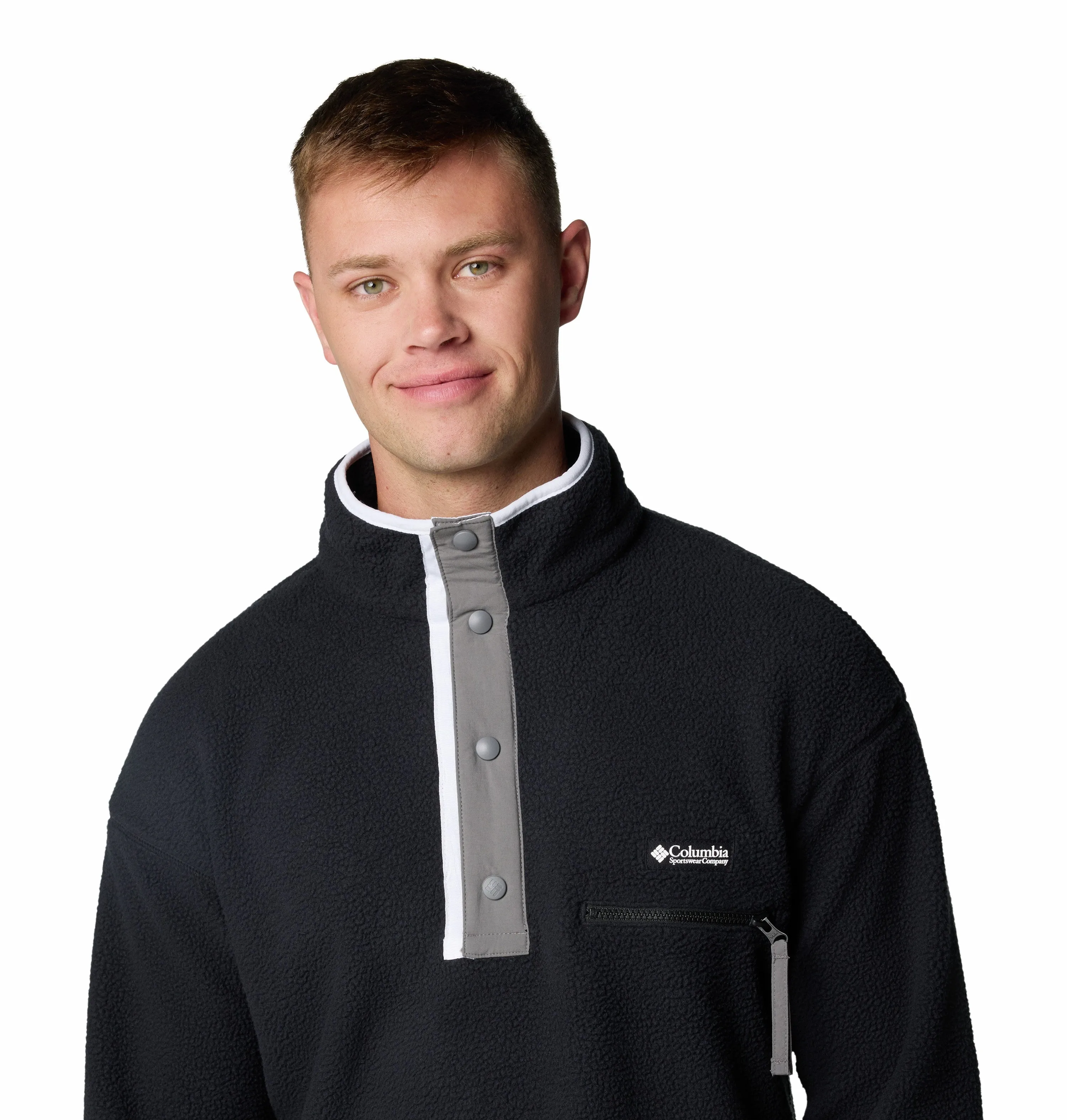 Columbia Mens Helvetia II Regular Fit Half Snap Fleece-BLACK