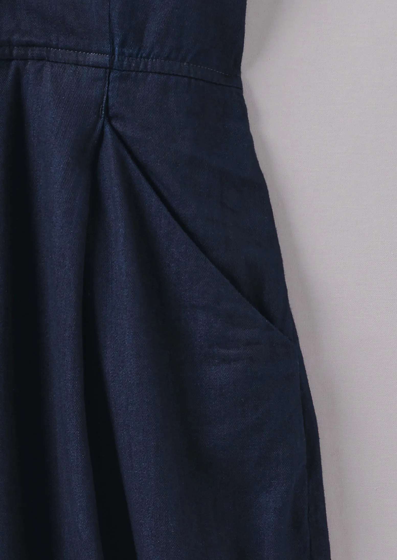 Cross Front Indigo Twill Jumpsuit | Indigo