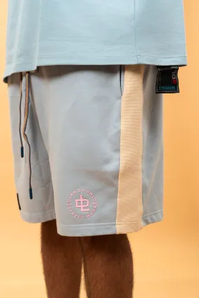 DLAB Oversized Shorts Baby Blue/Cream/Brown