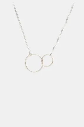 Double Plain Loop Silver Necklace