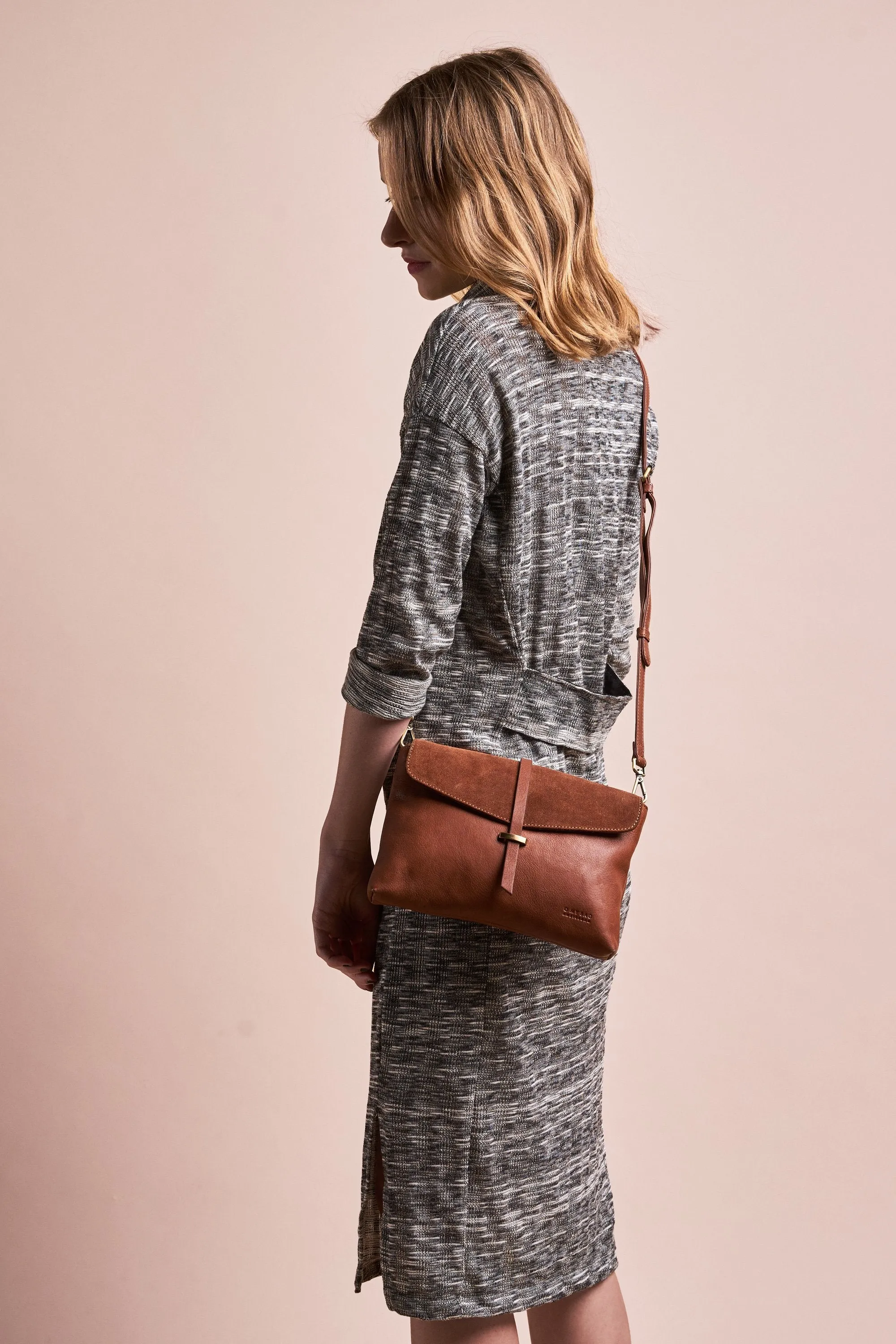 ella midi wild oak soft grain leather