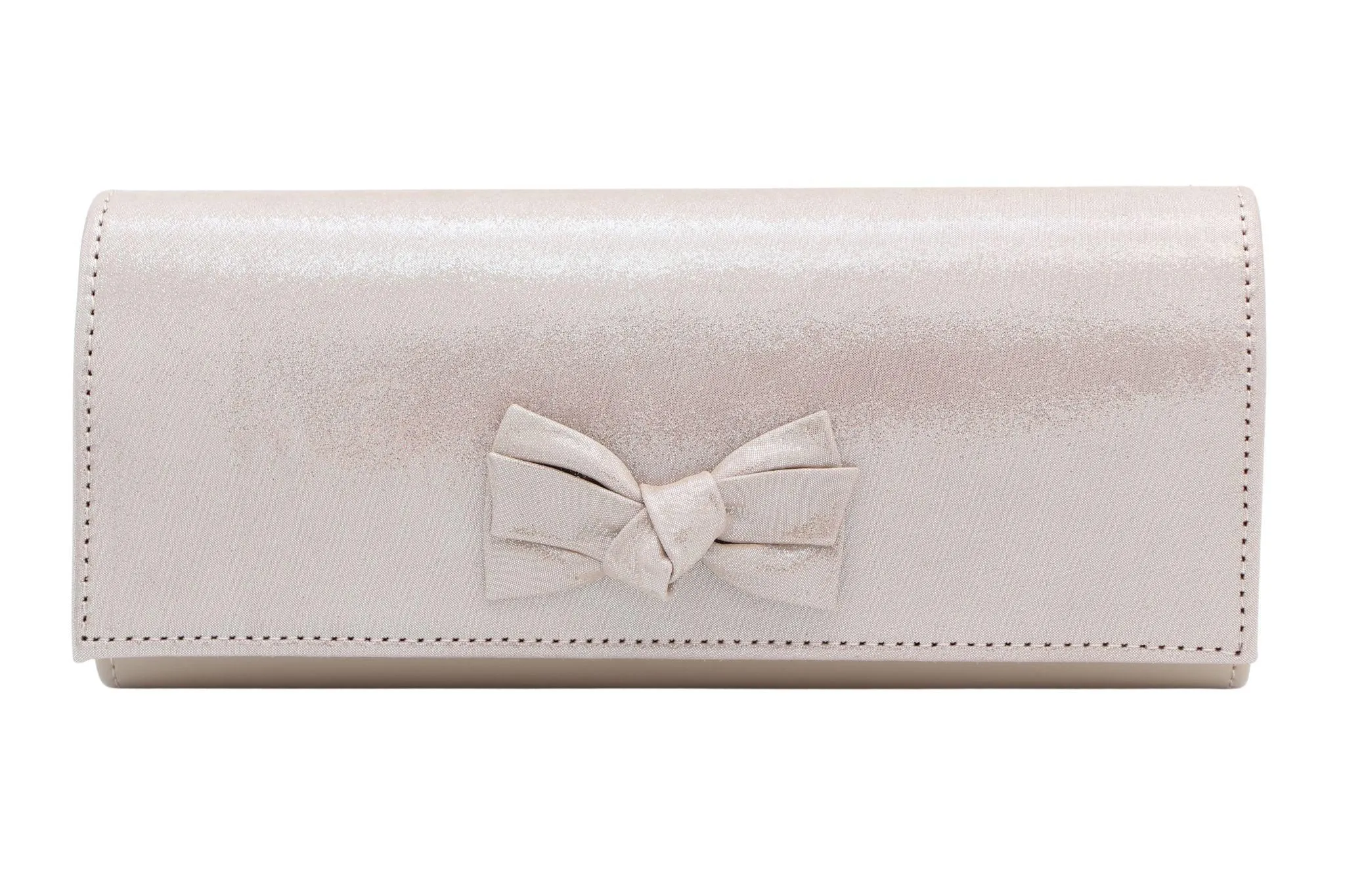 EMIS Pale/Dusty  Pink Envelope Clutch Bag with Bow