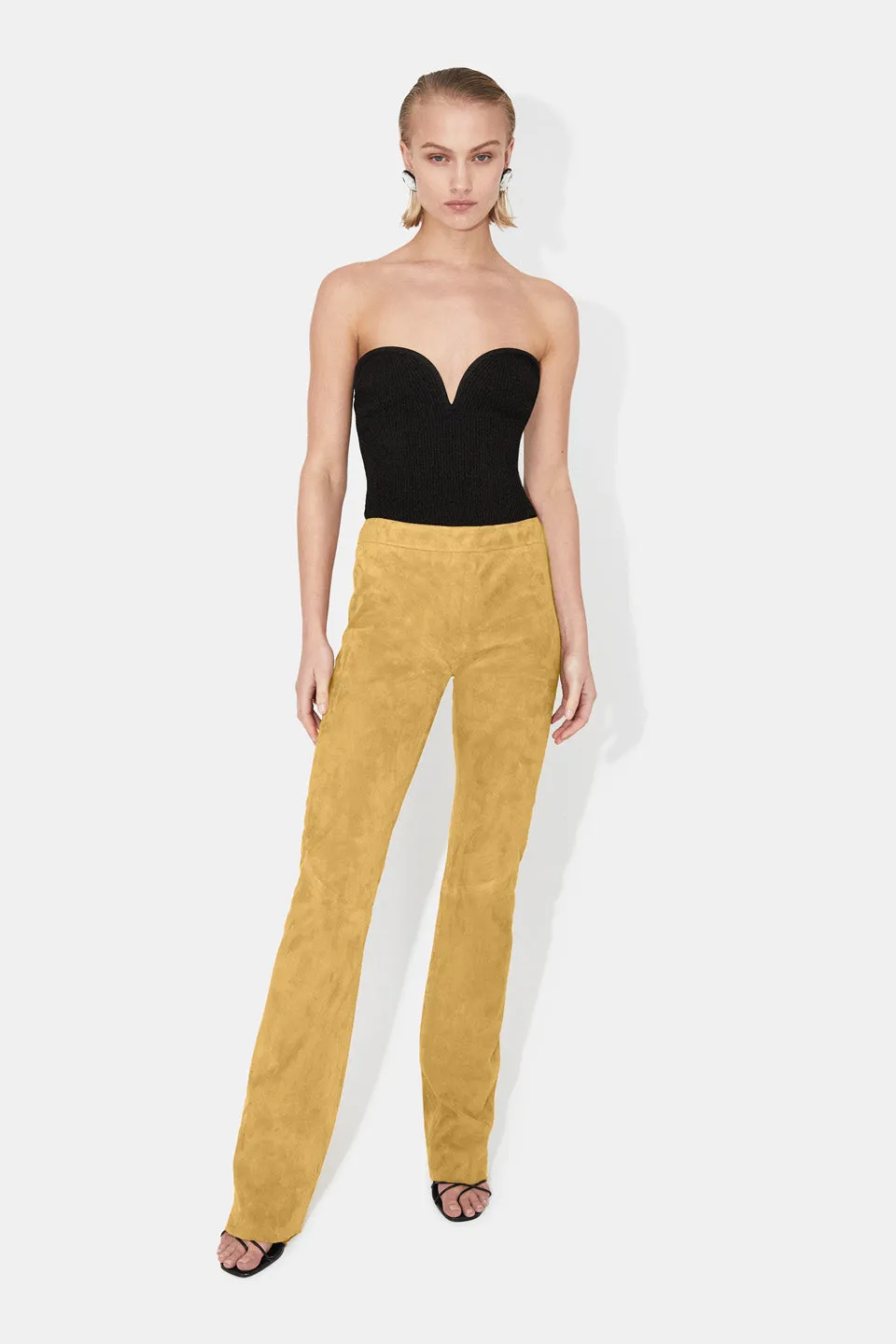 Farrah Suede Trousers - Mustard