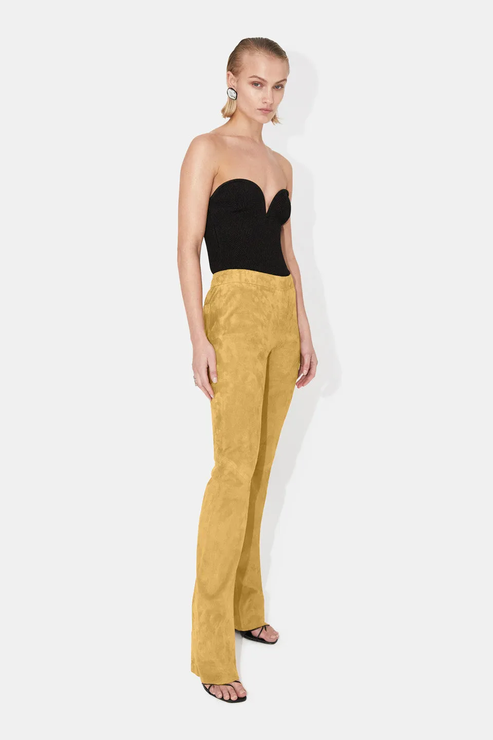 Farrah Suede Trousers - Mustard