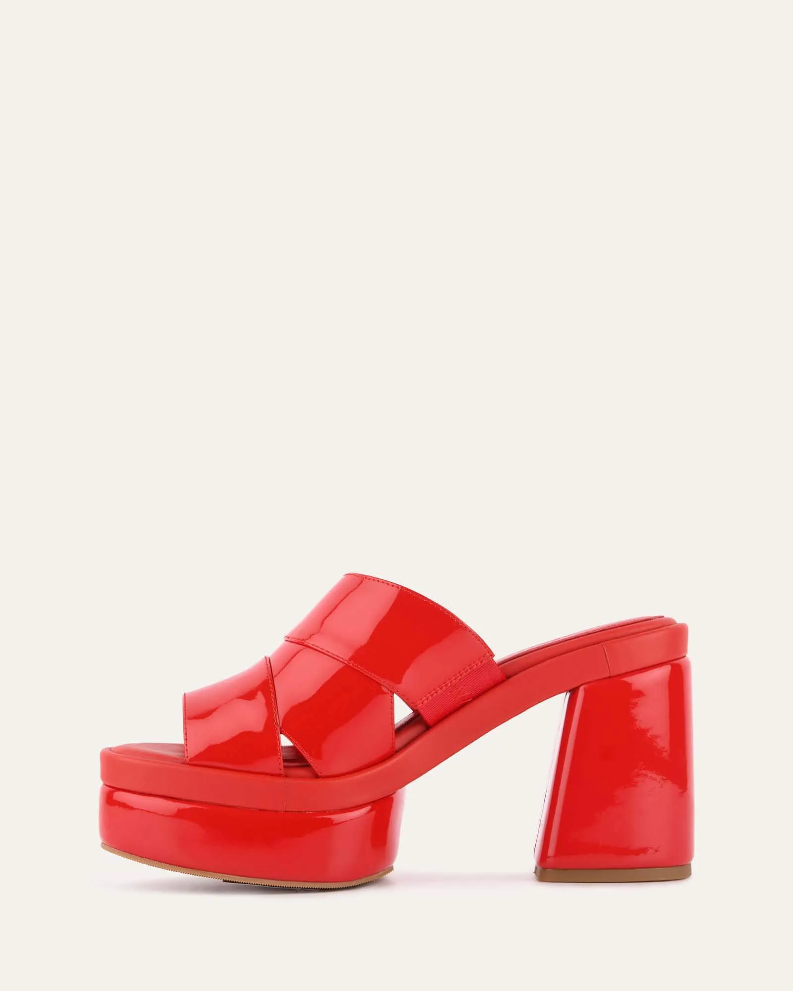 FAYE HIGH HEEL PLATFORM SANDALS RED PATENT