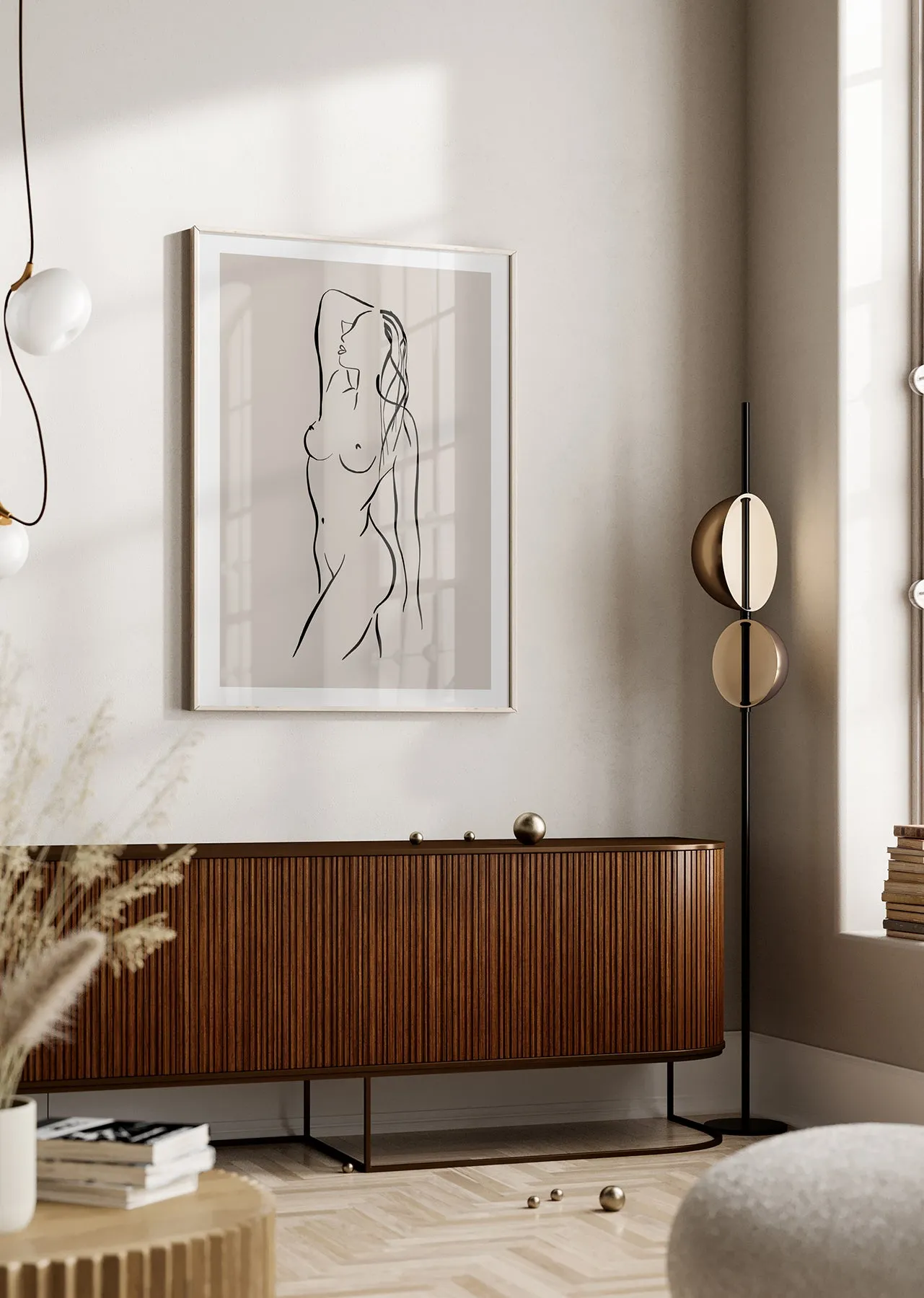 Female Nude Line Art Abstract Wall Art Print (4)