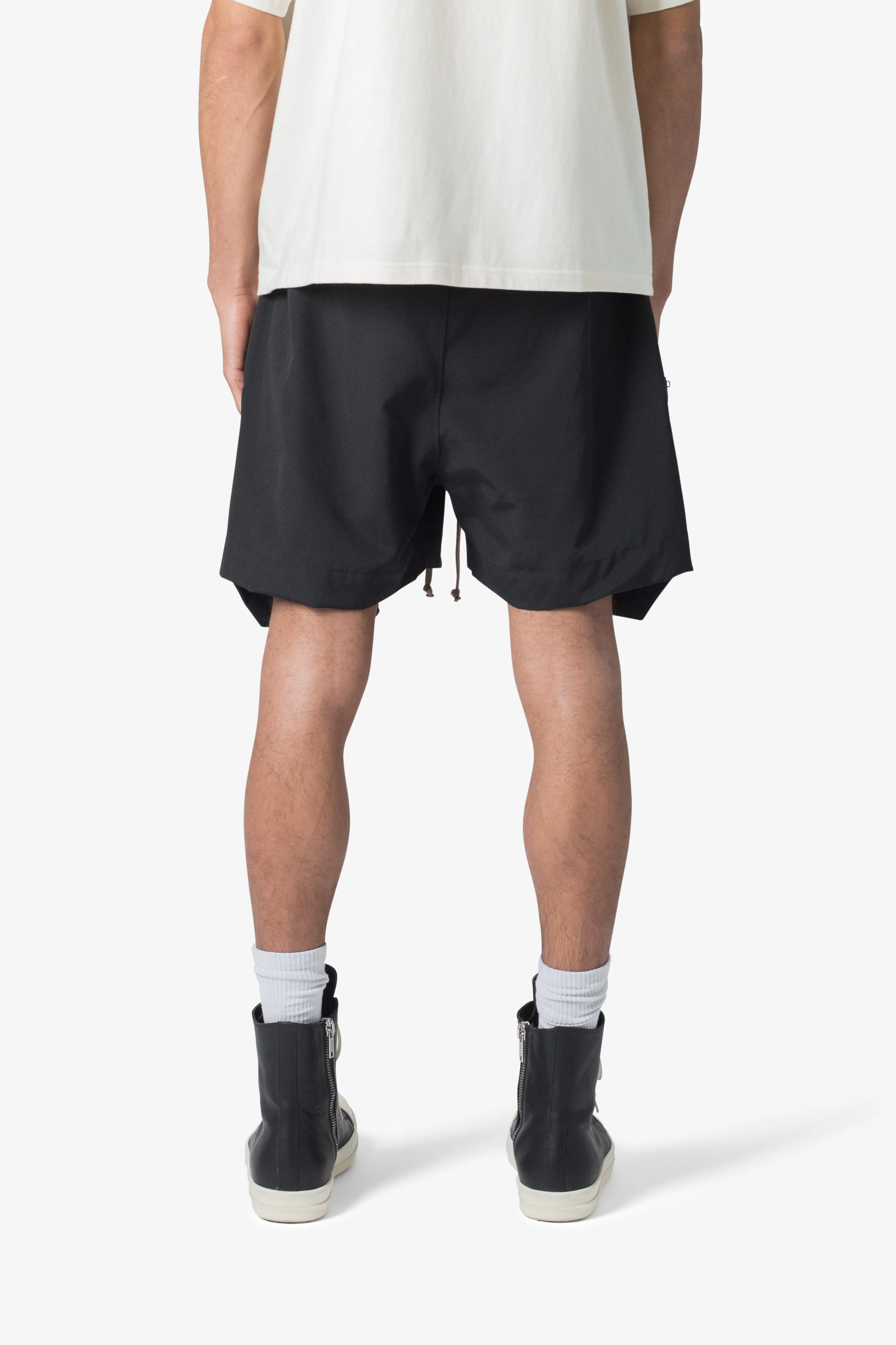 Front Pocket Geo Shorts - Black